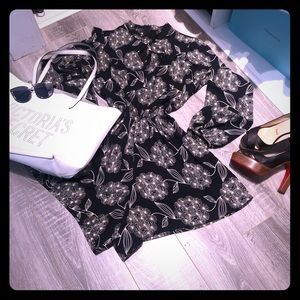 Black & white long sleeve romper